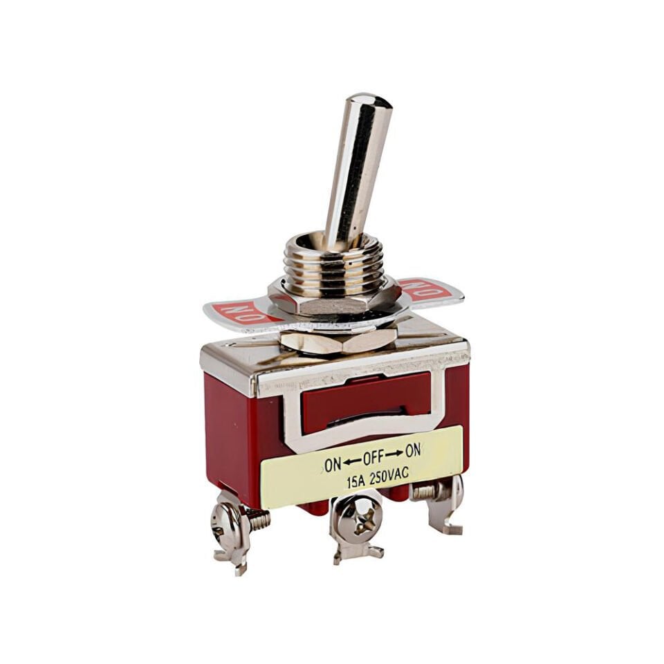 Momentum Toggle Switch 1 Kutup 16A/250VAC 3 Pin (On)-Off-(On) MTX-16123