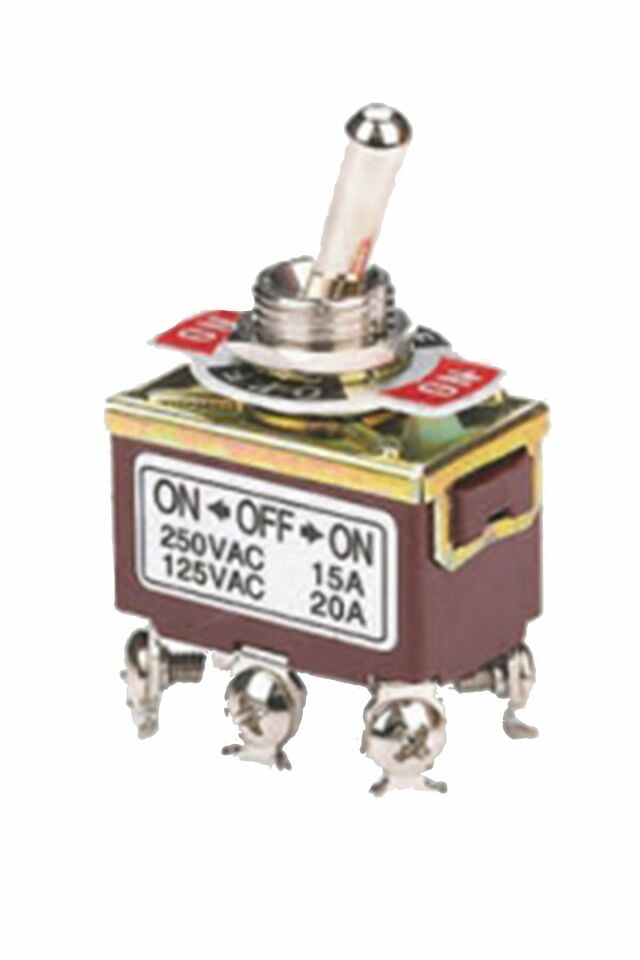 Momentum Toggle Switch 2 Kutup 16A/250VAC 6 Pin On-Off-On MTX-16203