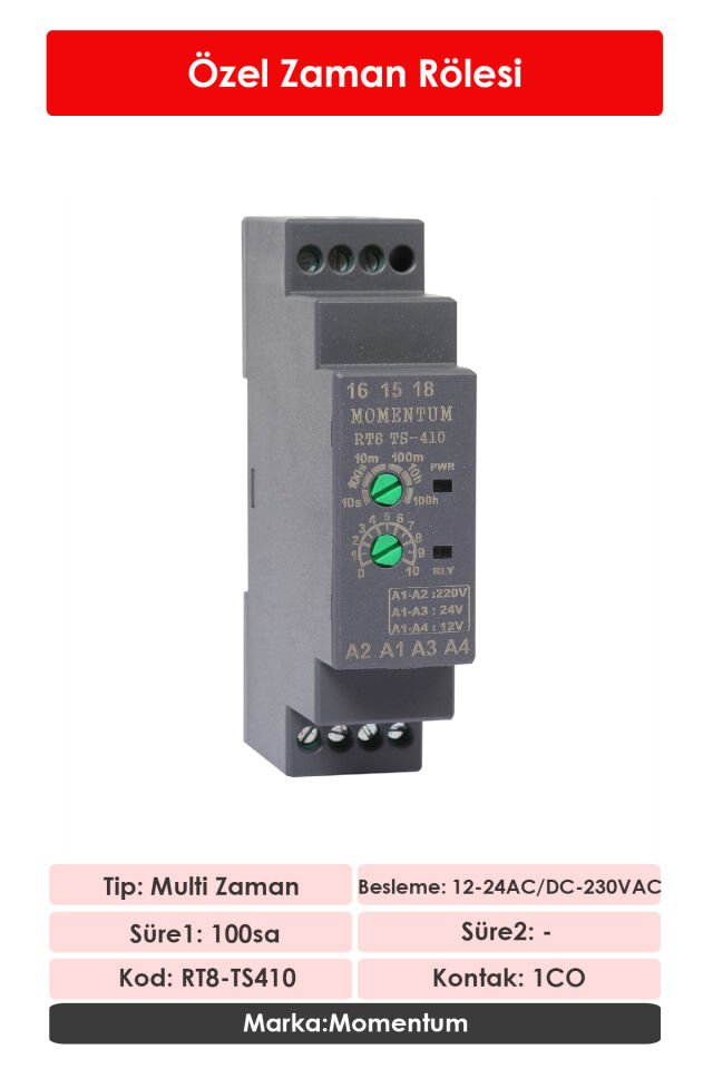 Momentum Zaman Rölesi 0-100 Saat Multifonksiyon RT8-TS410