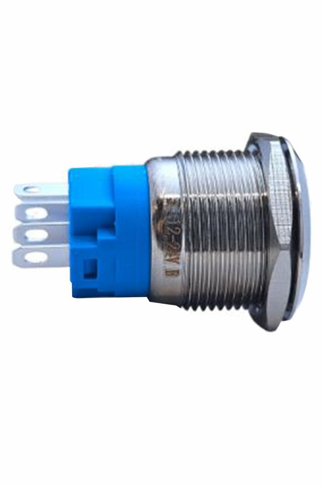 Momentum D19 Metal Buton Led 24V Yaylı Kırmızı MBJ-19574
