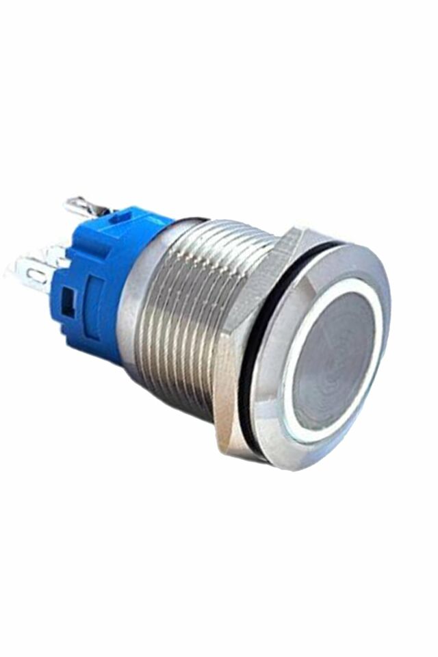 Momentum D19 Metal Buton Led 24V Yaylı Mavi MBJ-19576
