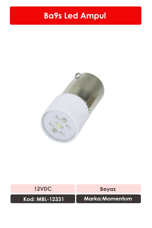 Momentum Ba9s Led Ampul 12VDC Beyaz MBL-12331