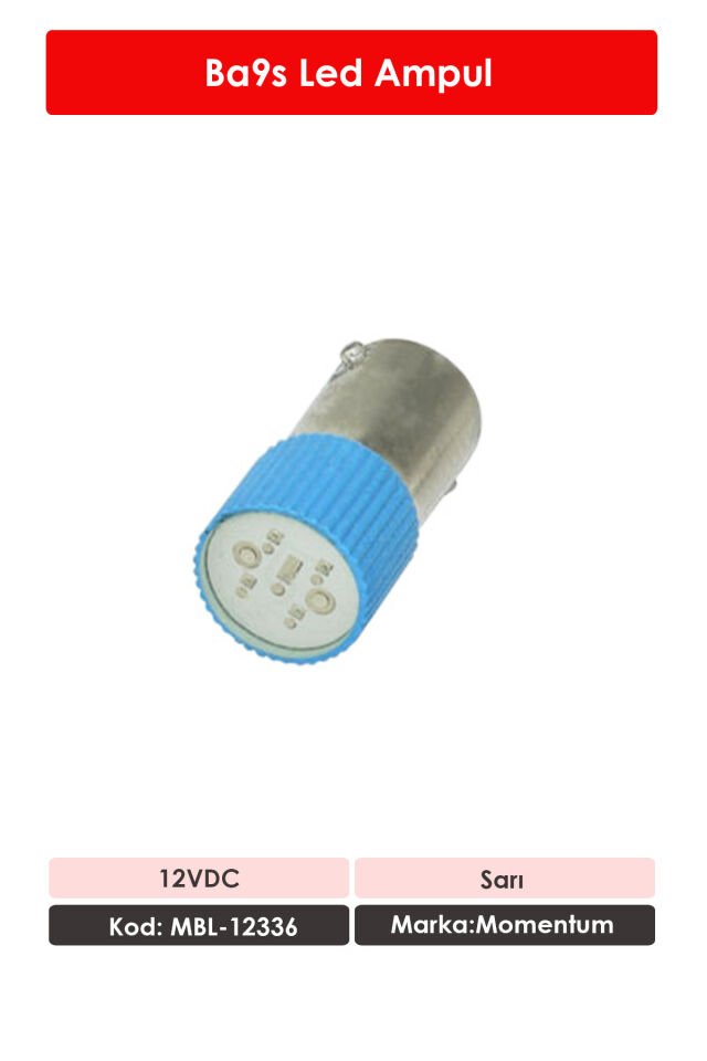 Momentum Ba9s Led Ampul 12VDC Mavi MBL-12336