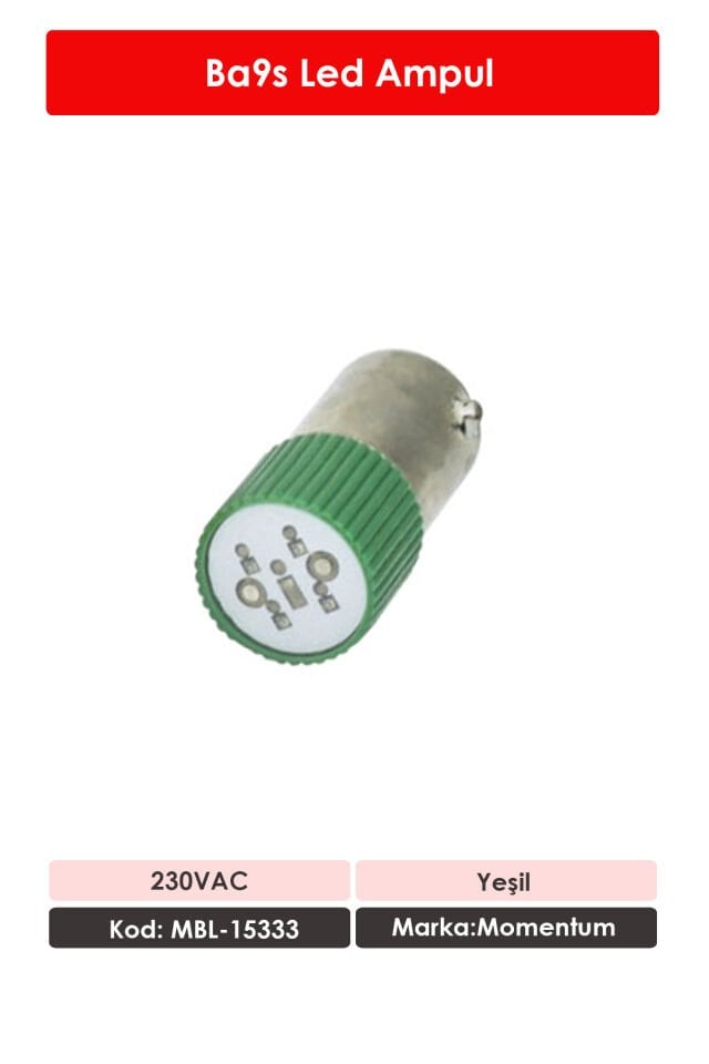 Momentum Ba9s Led Ampul 230VAC Yeşil MBL-15333