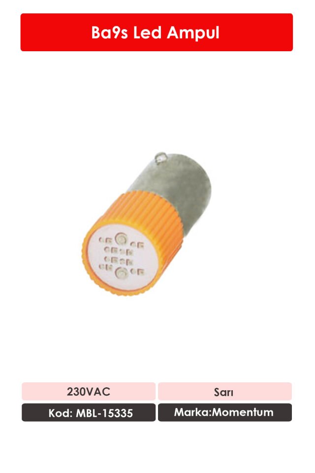 Momentum Ba9s Led Ampul 230VAC Sarı MBL-15335