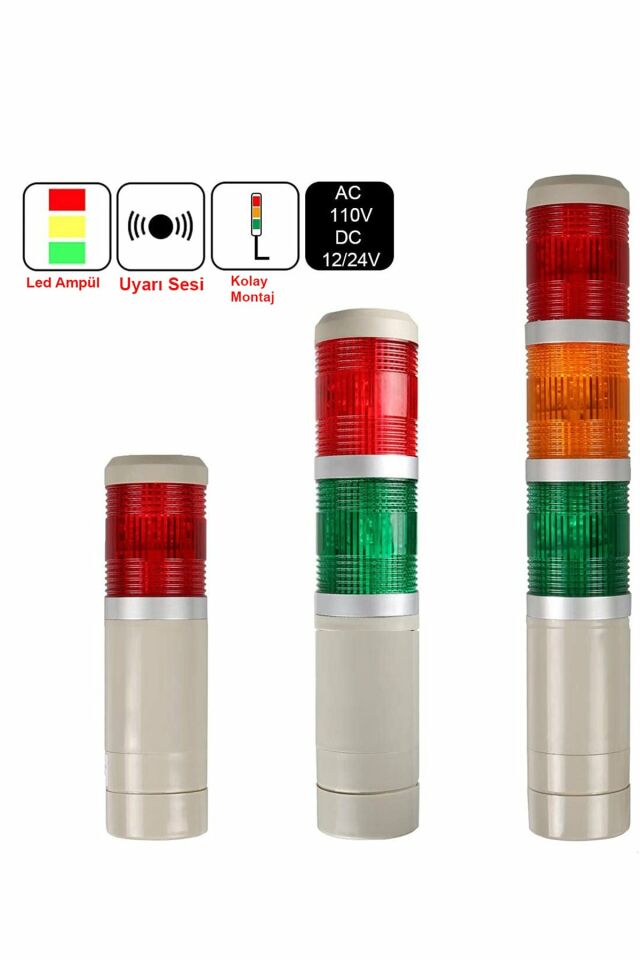 Momentum D50 Işıklı Kolon 24VDC Sabit Kırmızı Yeşil MST-51072