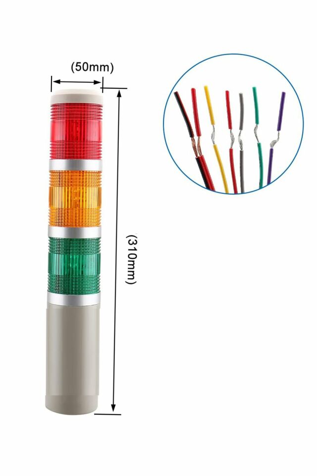 Momentum D50 Işıklı Kolon 230VAC Flaşör Kırmızı Yeşil Sarı MST-52053