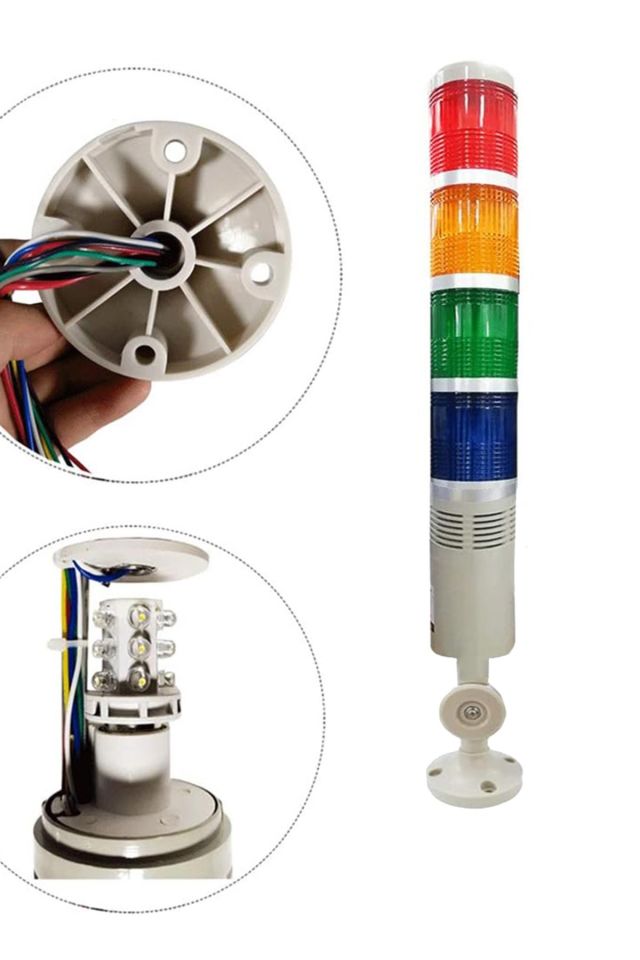 Momentum D50 Işıklı Kolon 230VAC Sabit Buzzer Kırmızı Yeşil Sarı Mavi MST-51154