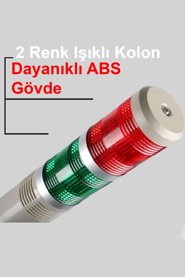 Momentum D50 Işıklı Kolon 230VAC Led Sabit Buzzer Kırmızı Yeşil MST-53152