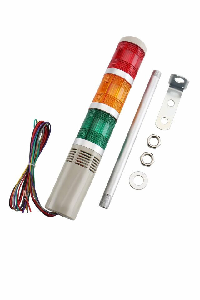 Momentum D50 Işıklı Kolon 24VDC Led Sabit Buzzer Kırmızı Yeşil Sarı MST-53173