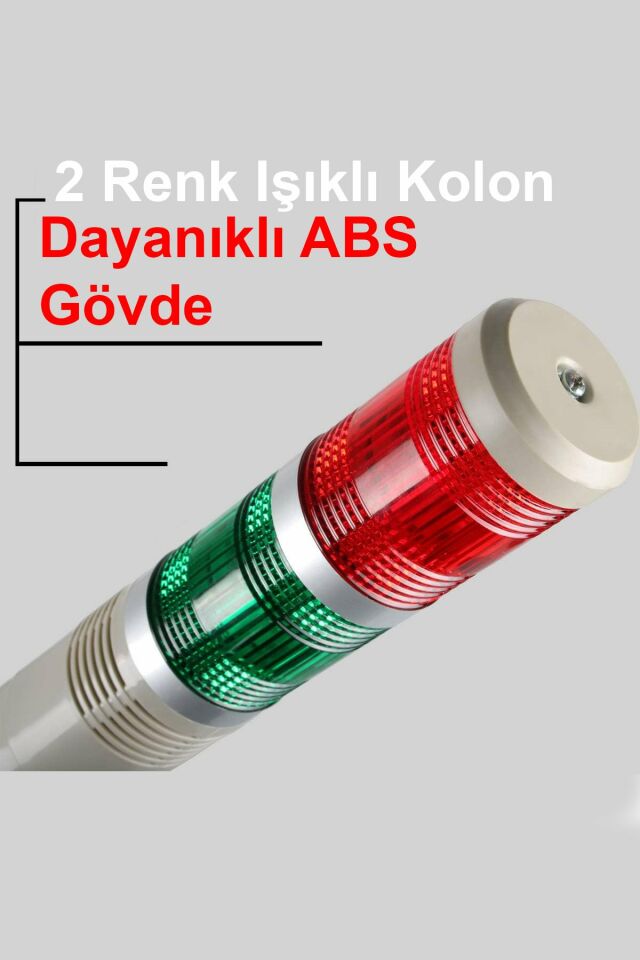 Momentum D50 Işıklı Kolon 24VDC Led Flaşör Buzzer Kırmızı Yeşil MST-54172