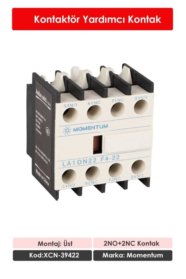 Momentum Kontaktör Yardımcı Kontak Üst 2NO+2NC XCN-39422