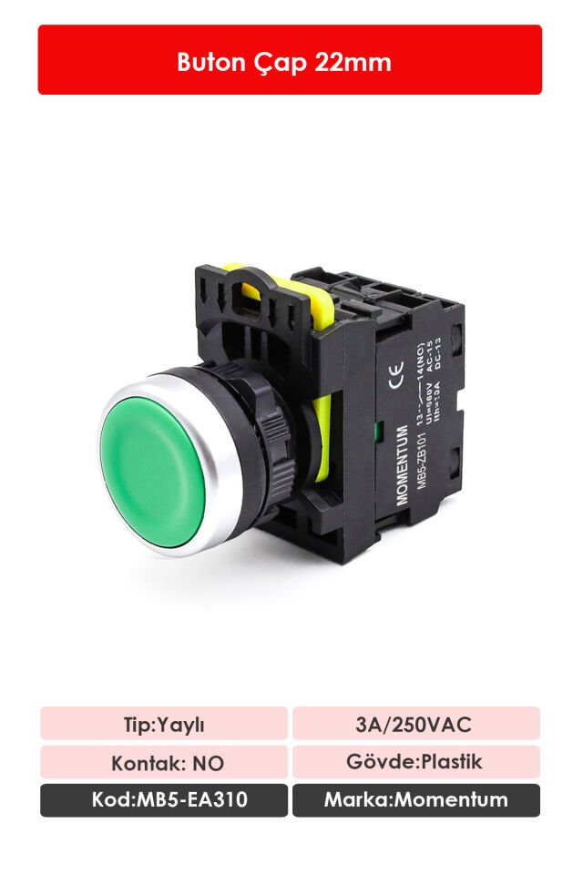 Momentum D22 Buton Yaylı Yeşil NO MB5-EA310