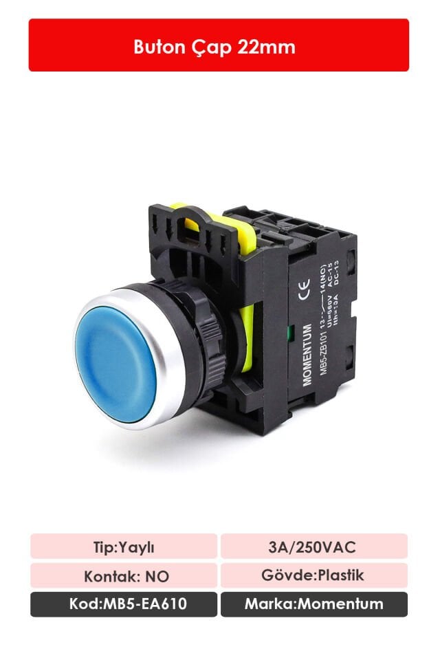 Momentum D22 Buton Yaylı Mavi NO MB5-EA610
