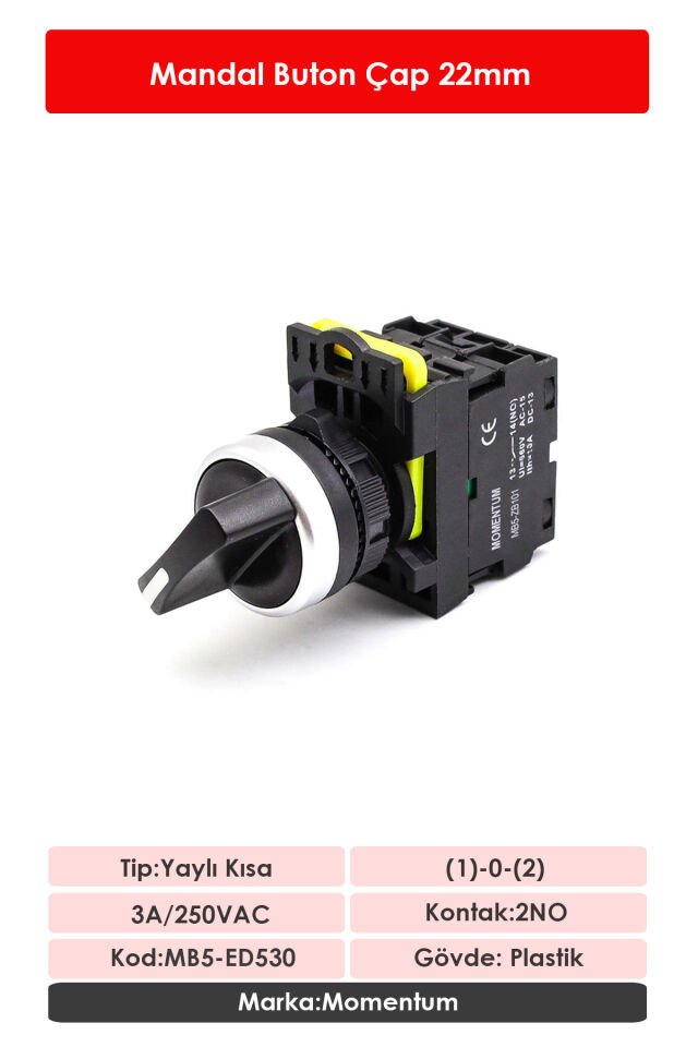 Momentum D22 Buton Mandal (1)-0-(2) 2NO MB5-ED530