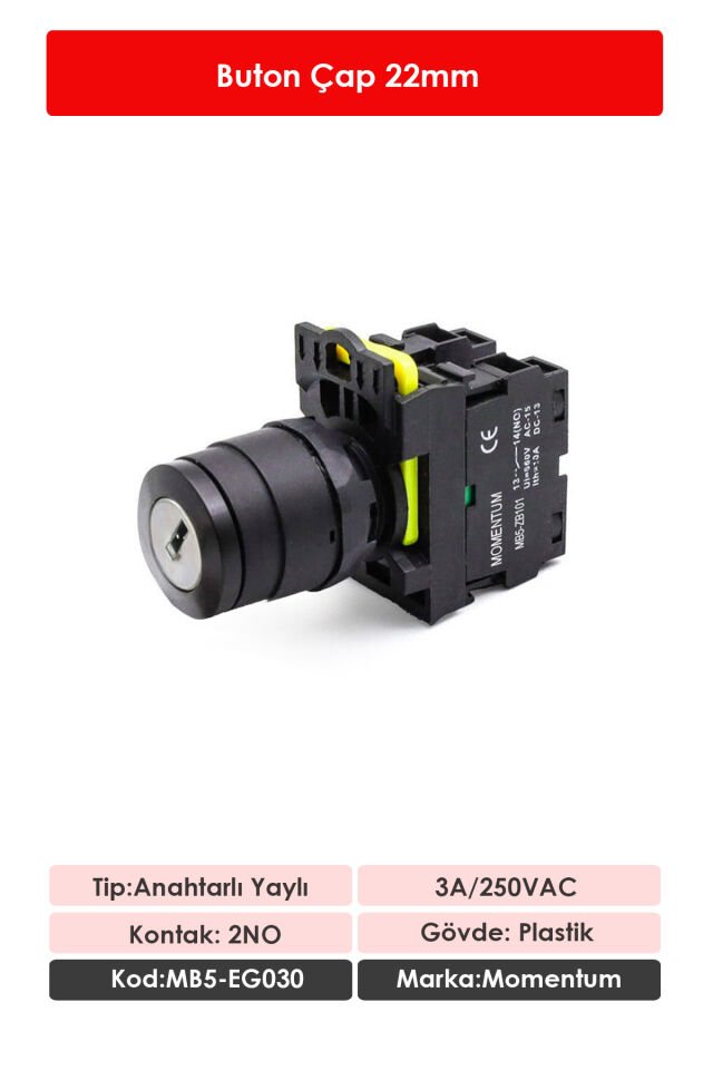 Momentum D22 Buton Anahtarlı 1-0-2 2NO MB5-EG030