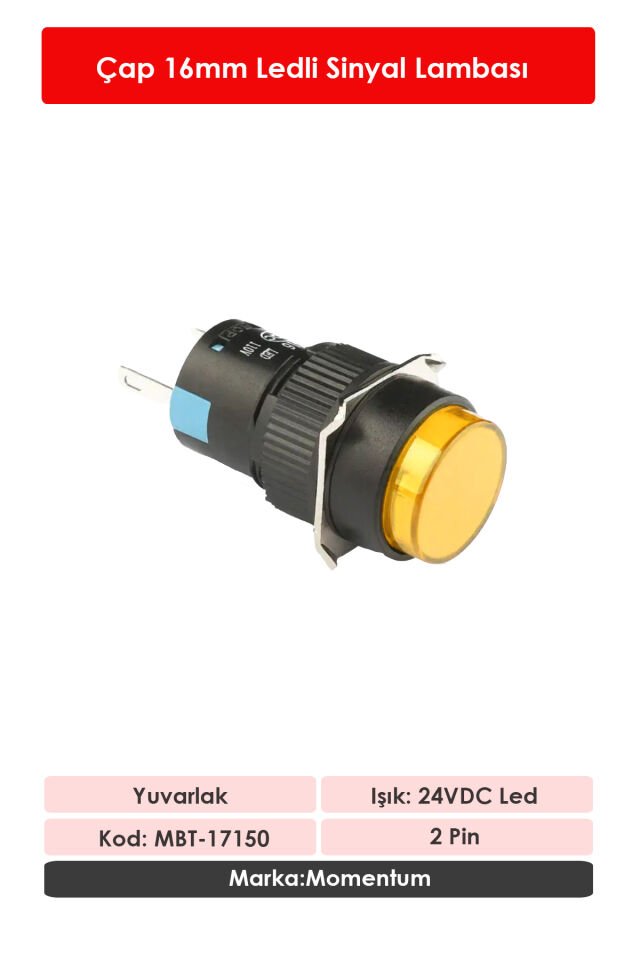 Momentum D16 Sinyal Led 24V Yuvarlak Sarı MBT-17150