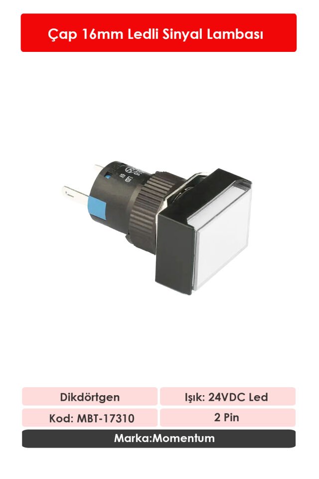 Momentum D16 Sinyal Led 24V Dikdörtgen Beyaz MBT-17310