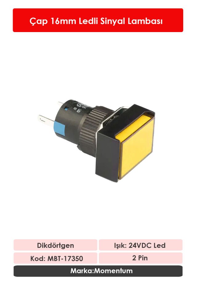 Momentum D16 Sinyal Led 24V Dikdörtgen Sarı MBT-17350