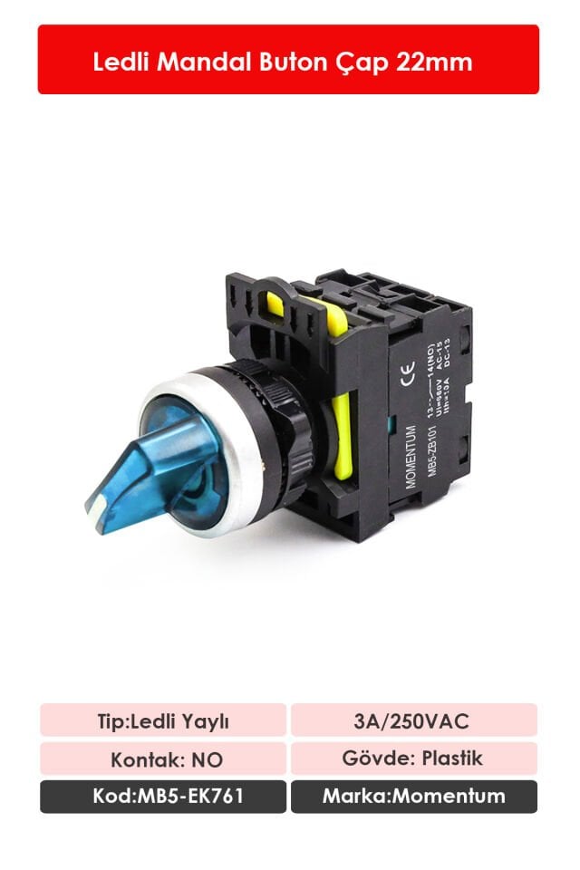 Momentum D22 Buton Mandal Led Mavi 0-1 NO MB5-EK761