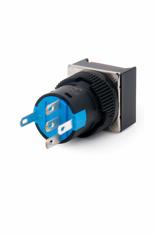 Momentum D16 Işıklı Buton 24V Yaylı 1CO Kare Beyaz MBT-27211