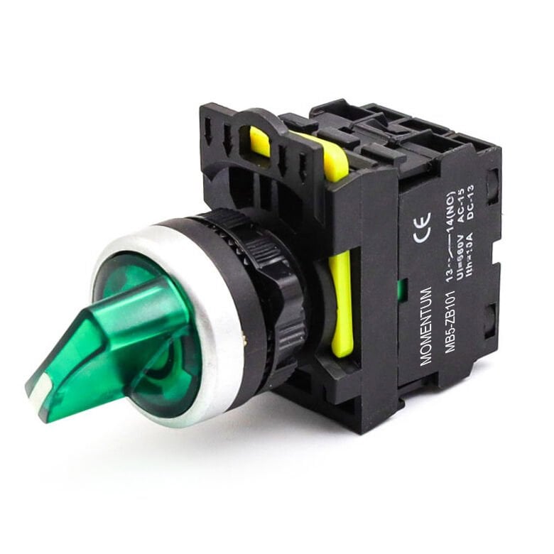Momentum D22 Buton Mandal Led Yeşil 1-0-2 2NO MB5-ET731