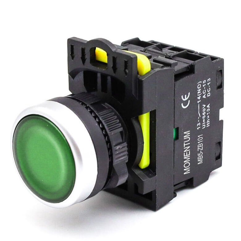 Momentum D22 Buton Led 230V AC Yeşil NO MB5-EW731