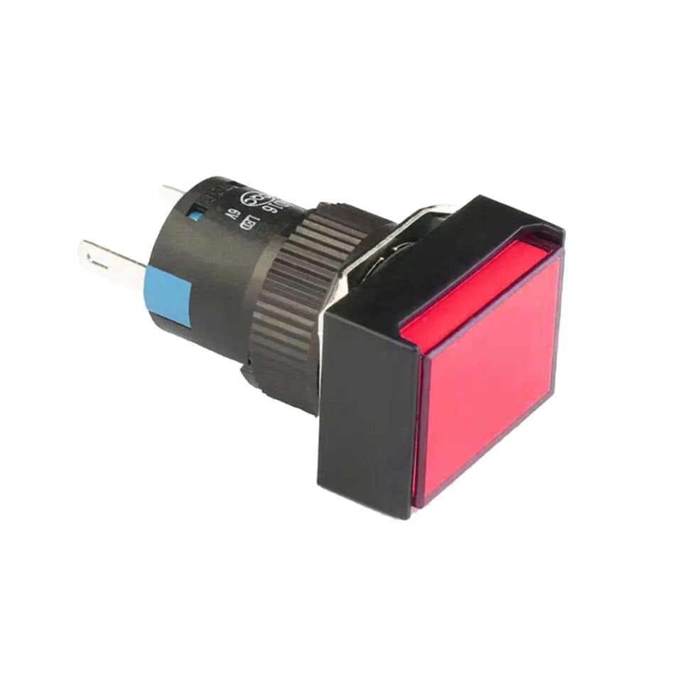 Momentum D16 Işıklı Buton 24V Yaylı 1CO Dörtgen Kırmızı MBT-27341