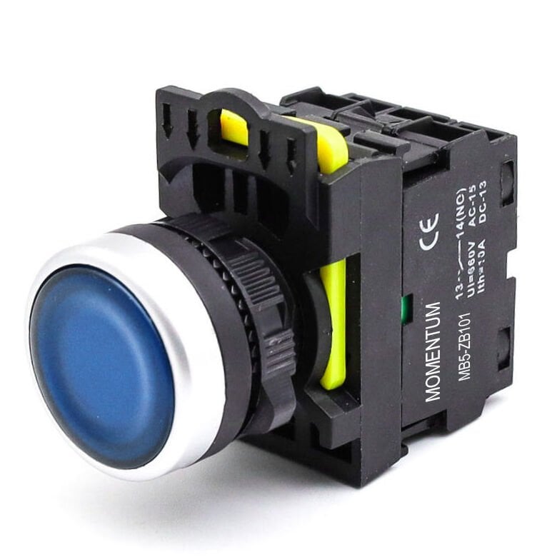 Momentum D22 Buton Led 230V AC Mavi NO MB5-EW761
