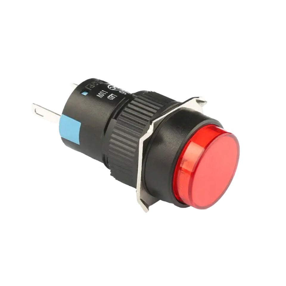 Momentum D16 Işıklı Buton 24V Yaylı2CO Yuvarlak Kırmızı MBT-27142