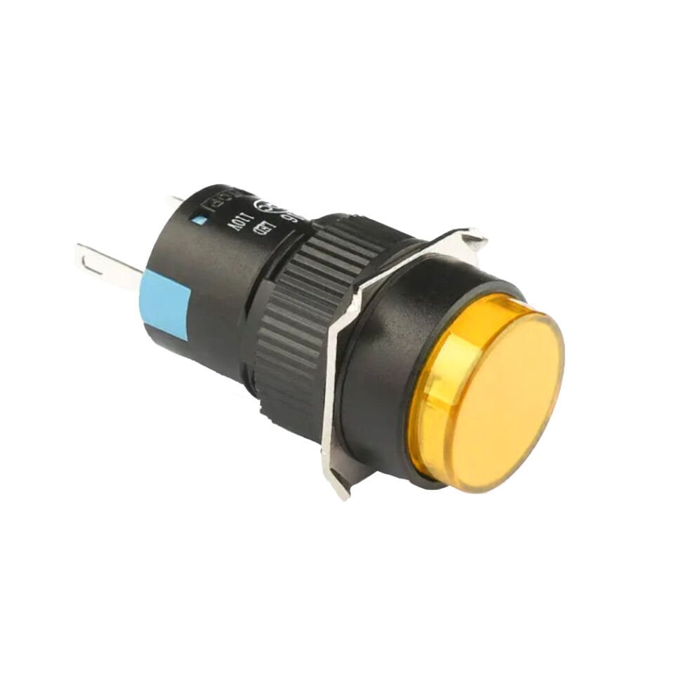 Momentum D16 Işıklı Buton 24V Kalıcı 1CO Yuvarlak Sarı MBT-37151