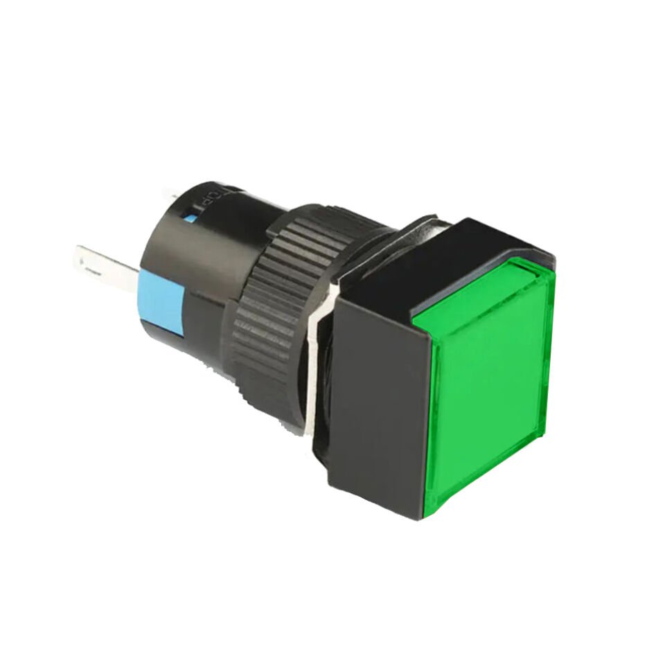 Momentum D16 Işıklı Buton 24V Kalıcı 1CO Kare Yeşil MBT-37231