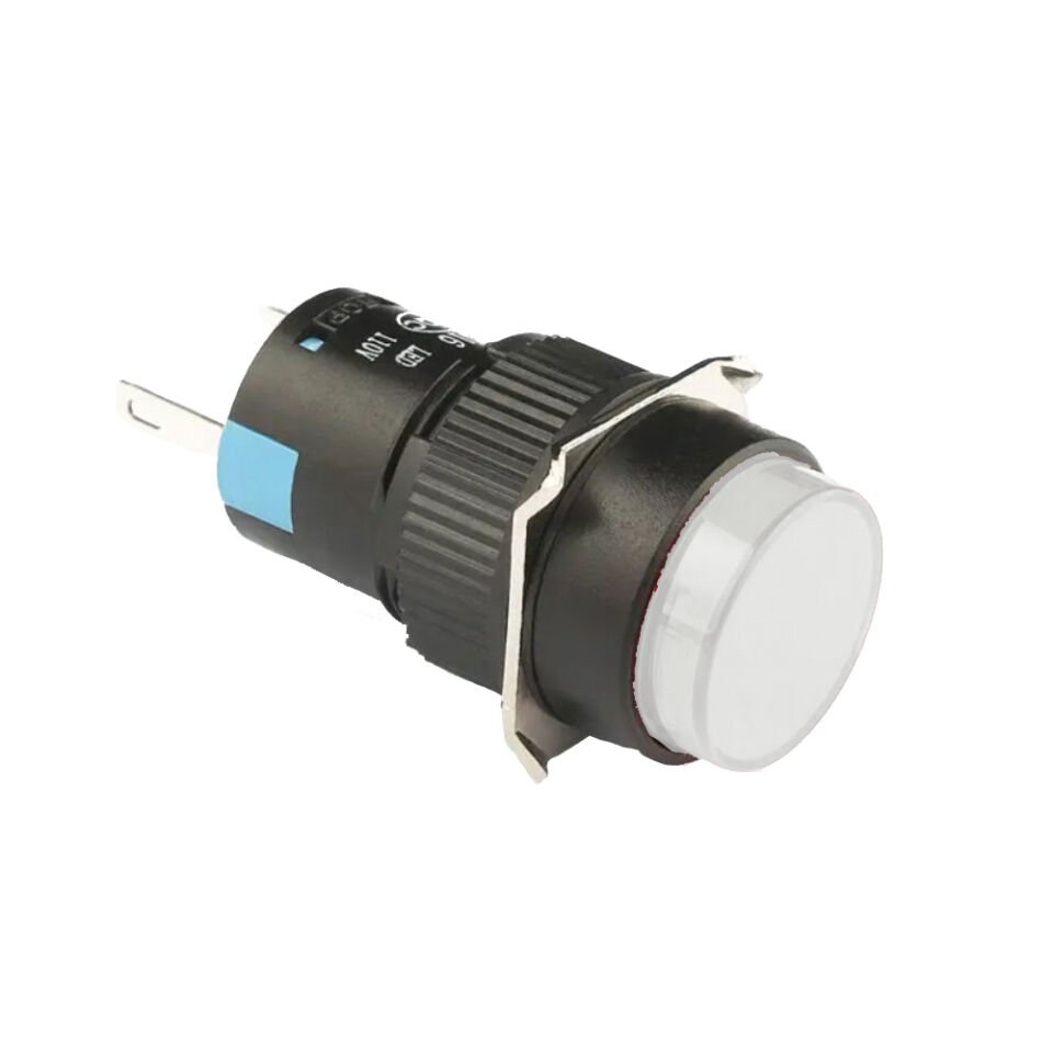 Momentum D16 Işıklı Buton 24V Kalıcı 2CO Yuvarlak Beyaz MBT-37112