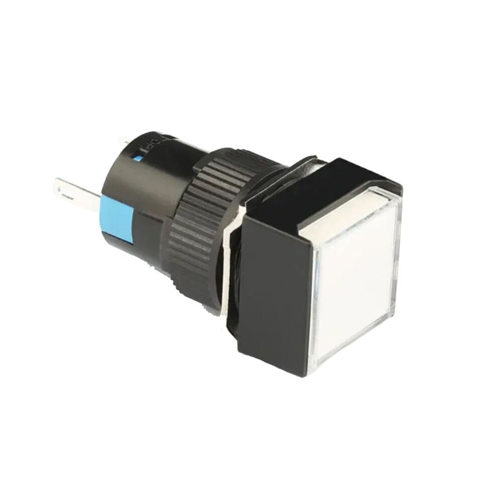 Momentum D16 Işıklı Buton 24V Kalıcı 2CO Kare Beyaz MBT-37212