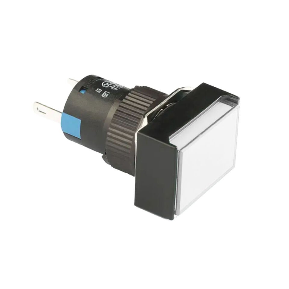 Momentum D16 Işıklı Buton 24V Kalıcı 2CO Dörtgen Beyaz MBT-37312