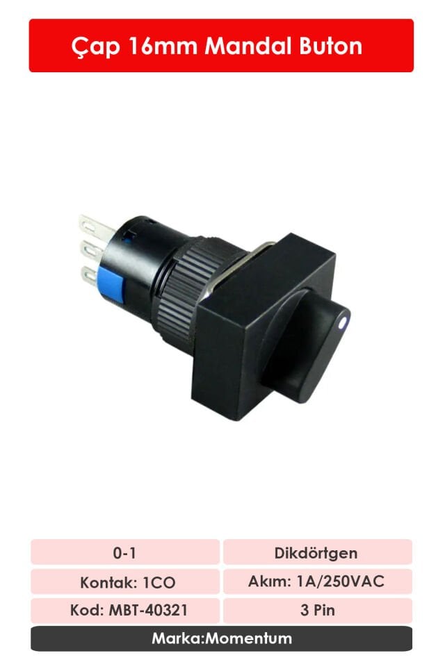 Momentum D16 Buton Mandal 1CO 0-1 Dikdörtgen MBT-40321