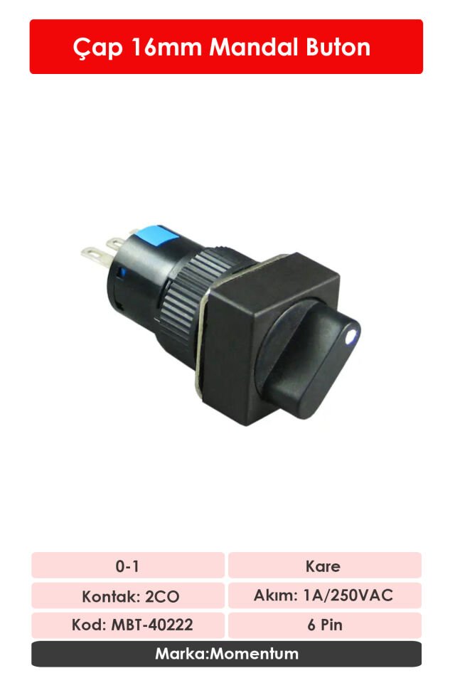 Momentum D16 Buton Mandal 2CO 0-1 Kare MBT-40222