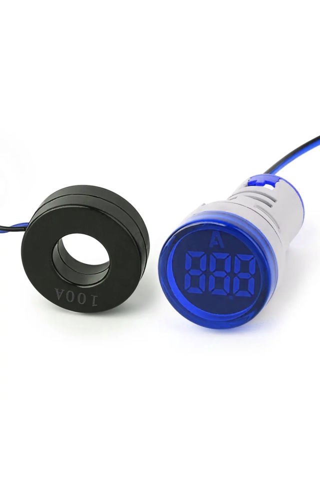 Momentum D22 Sinyal Led Ampermetre 0-100A Mavi MB3-EV666