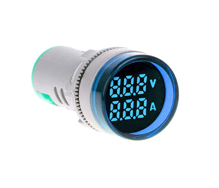 Momentum D22 Sinyal Led Voltmetre Ampermetre 12-500V / 0-100A  Mavi MB3-EV766