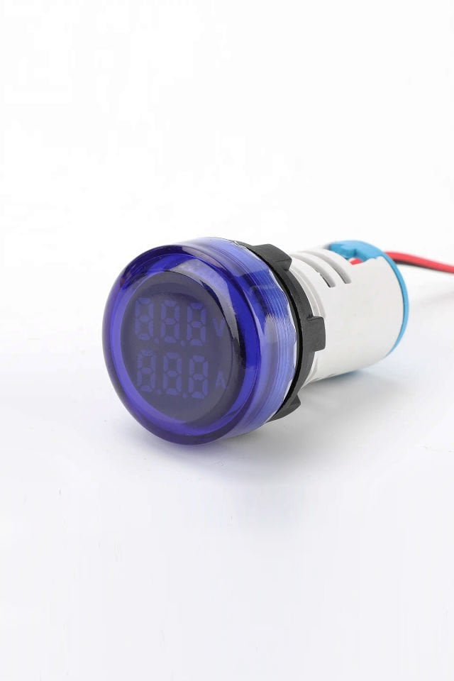 Momentum D22 Sinyal Led Voltmetre Ampermetre 12-500V / 0-100A  Mavi MB3-EV766