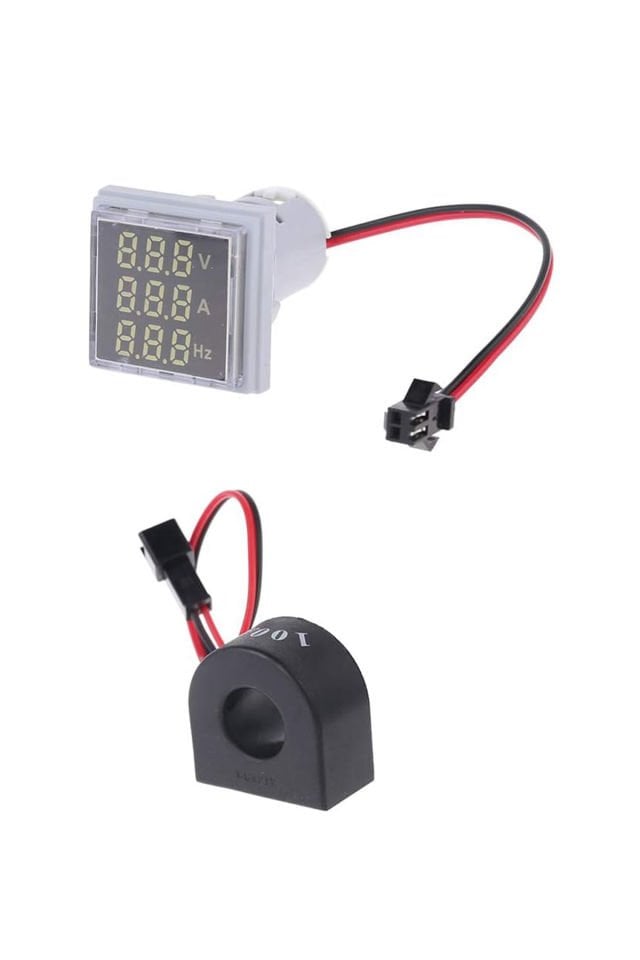 Momentum D22 Sinyal Led Volt/Amper/Frekans Metre 12-500V / 0-100A  /0-99Hz Beyaz MB3-EV816