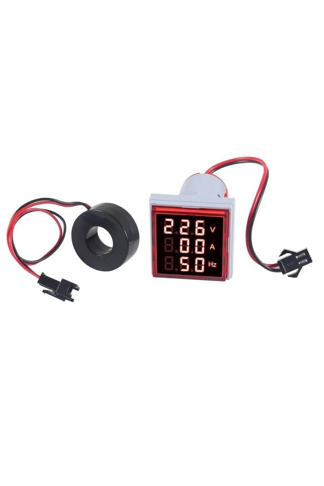 Momentum D22 Sinyal Led Volt/Amper/Frekans Metre 12-500V / 0-100A  /0-99Hz Kırmızı MB3-EV846