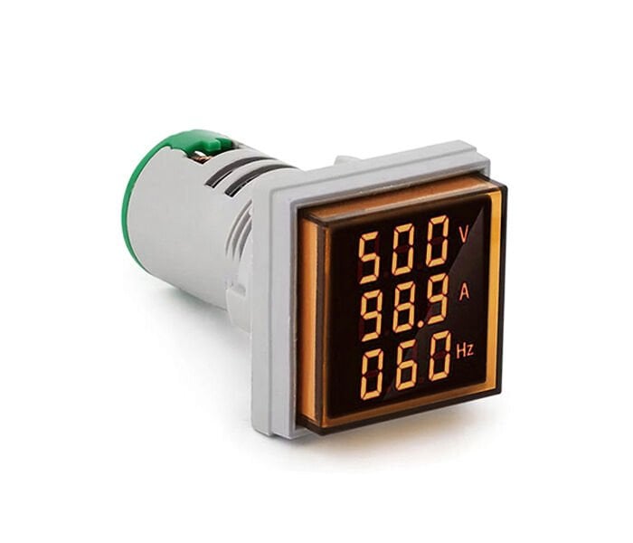 Momentum D22 Sinyal Led Volt/Amper/Frekans Metre 12-500V / 0-100A  /0-99Hz Sarı MB3-EV856