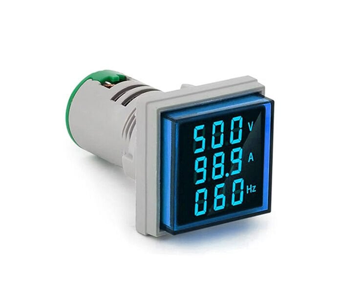 Momentum D22 Sinyal Led Volt/Amper/Frekans Metre 12-500V / 0-100A  /0-99Hz Mavi MB3-EV866
