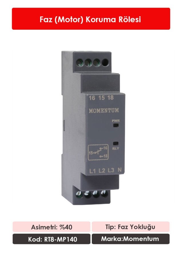 Momentum Faz Koruma Rölesi Faz Sırası Rölesi RT8-MP140