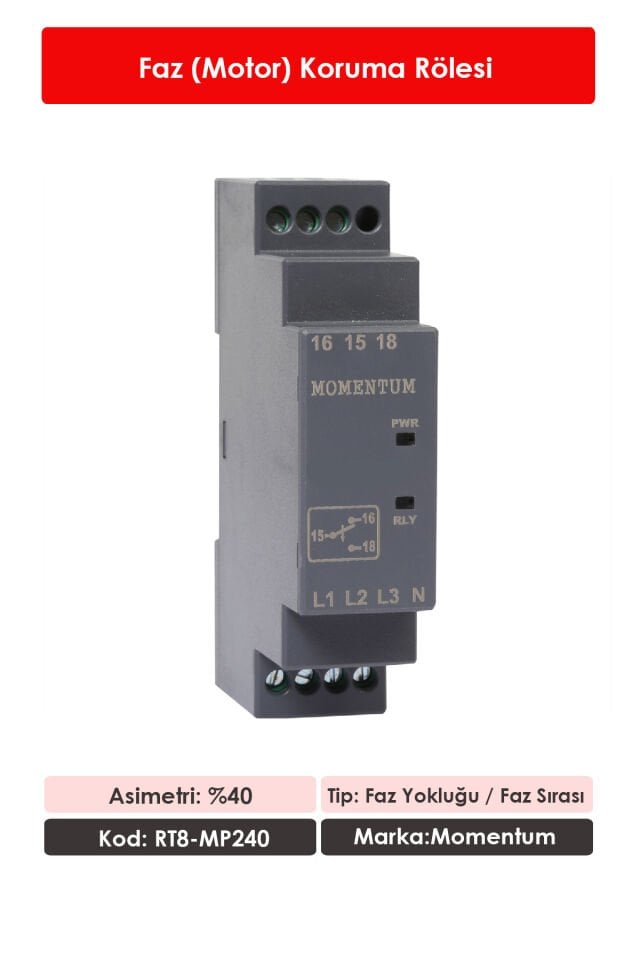 Momentum Faz Koruma Rölesi 5-20 Ayarlı RT8-MP240