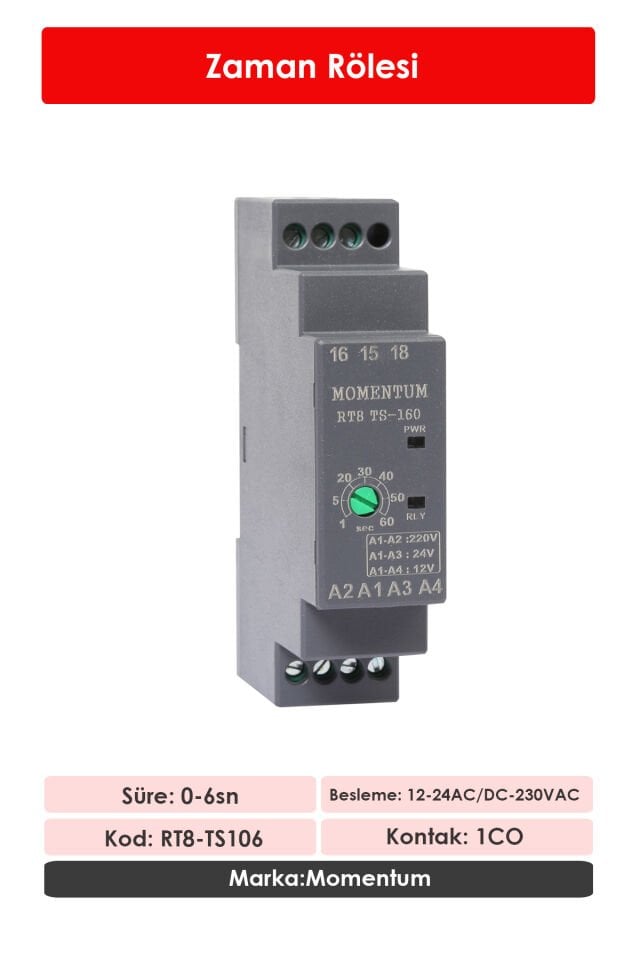 Momentum Zaman Rölesi 0-6Sn RT8-TS106