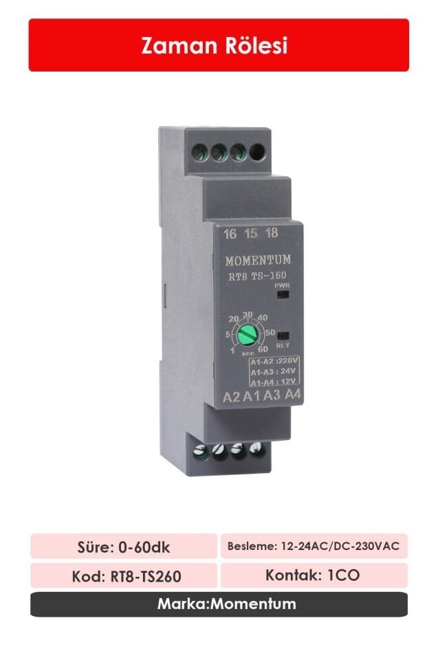 Momentum Zaman Rölesi 0-6Dk RT8-TS206