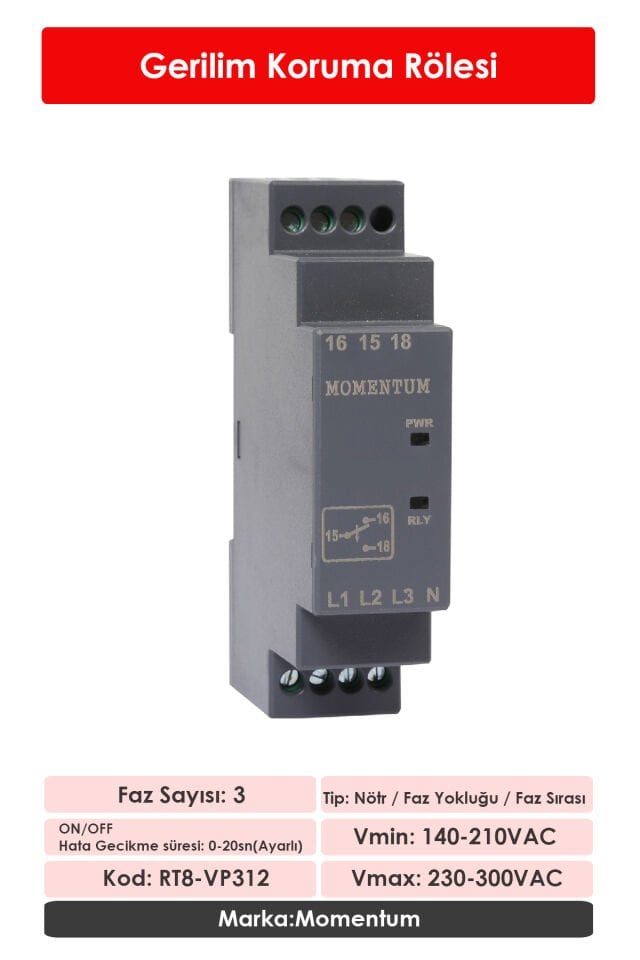 Momentum Gerilim Koruma Rölesi 1X230VAC RT8-VP312
