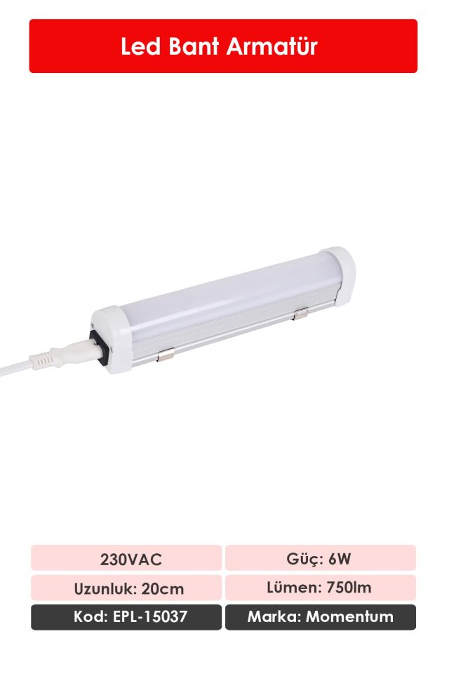 Momentum Lineer Led Armatür T10 7000K 230VAC 5W 20cm EPL-15037